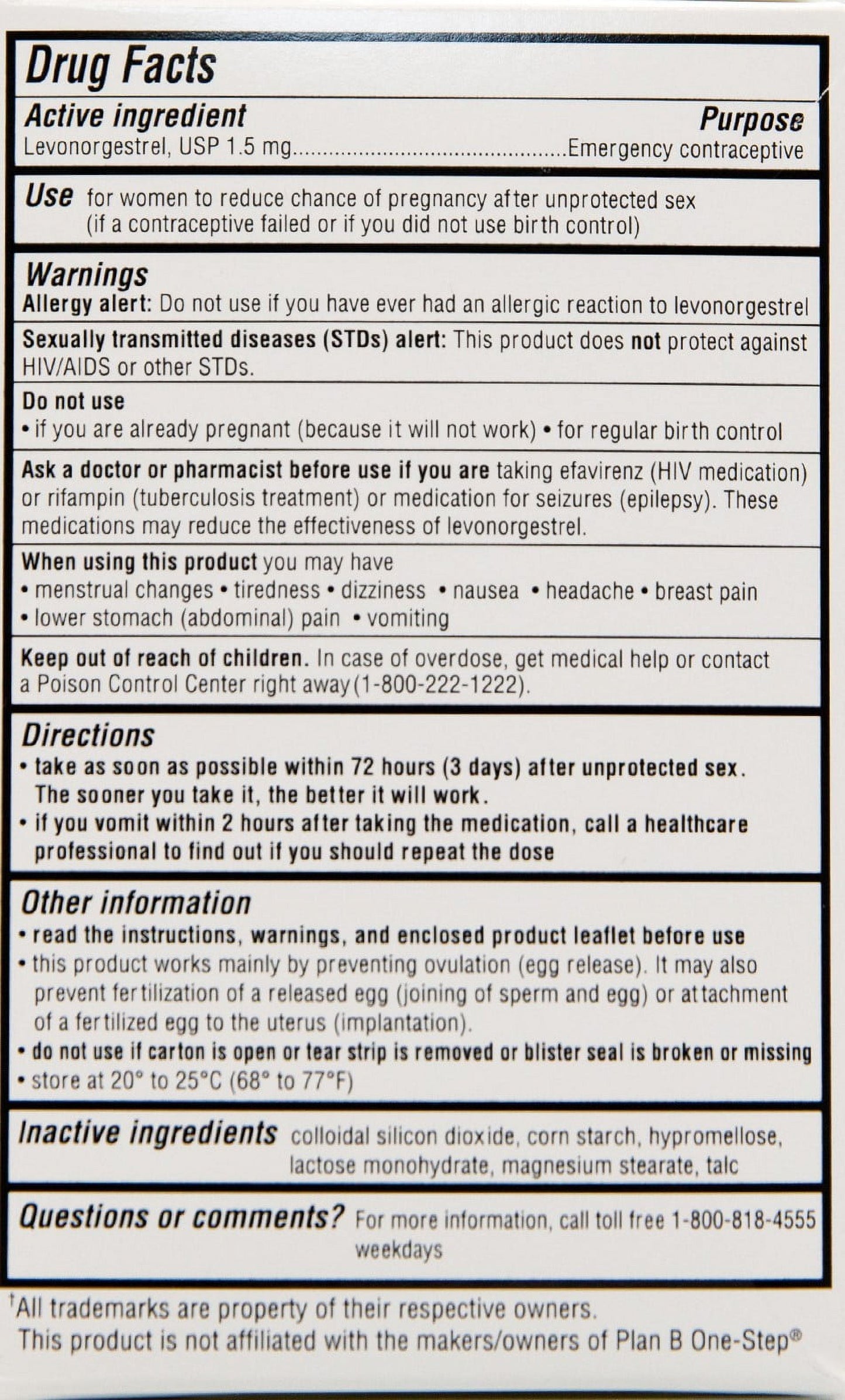 (3 Pack)  My Choice Emergency Contraceptive – Levonorgestrel 1.5 Mg Tablet – Safe, Effective Morning-After Pill for Unprotected Sex – Compare to Active Ingredient Found in Plan B One-Step