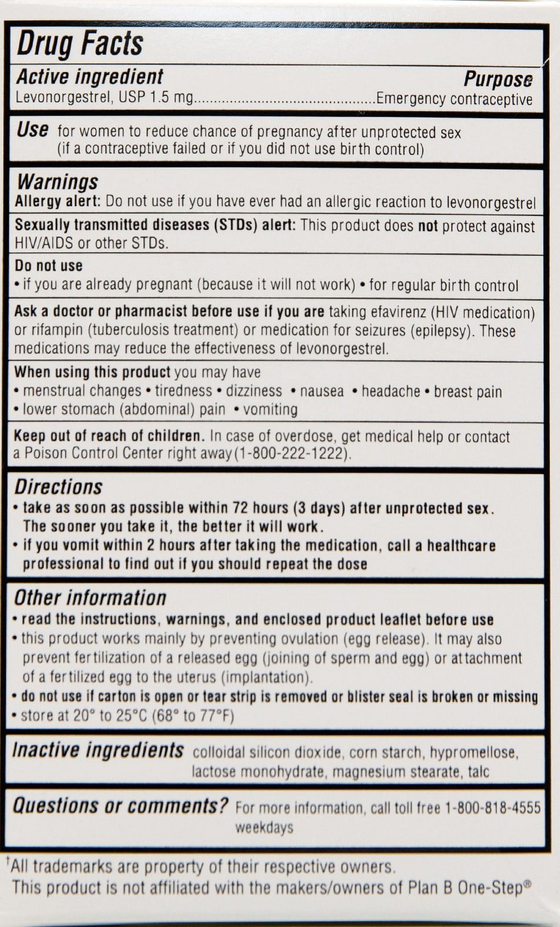 (3 Pack)  My Choice Emergency Contraceptive – Levonorgestrel 1.5 Mg Tablet – Safe, Effective Morning-After Pill for Unprotected Sex – Compare to Active Ingredient Found in Plan B One-Step
