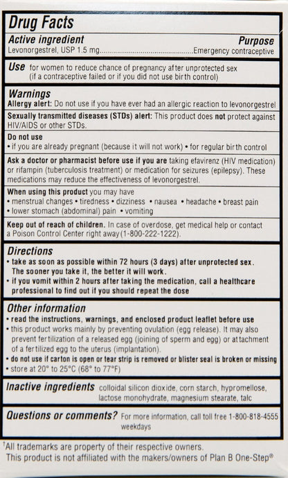 (3 Pack)  My Choice Emergency Contraceptive – Levonorgestrel 1.5 Mg Tablet – Safe, Effective Morning-After Pill for Unprotected Sex – Compare to Active Ingredient Found in Plan B One-Step