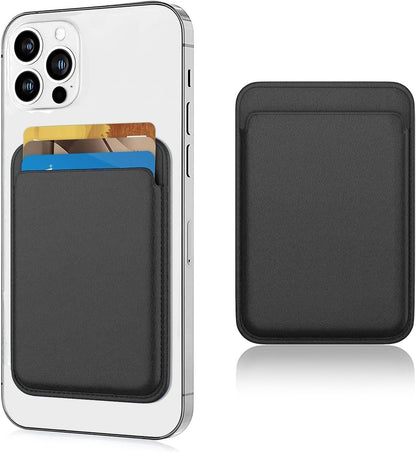 Magnetic Wallet Compatible with Magsafe for Iphone 17 16 15 14 13 12 Pro Max plus Model, None-Cutout Mag 3 Safe Card Holder Stick on for Apple Cell Phone, Midnight Black