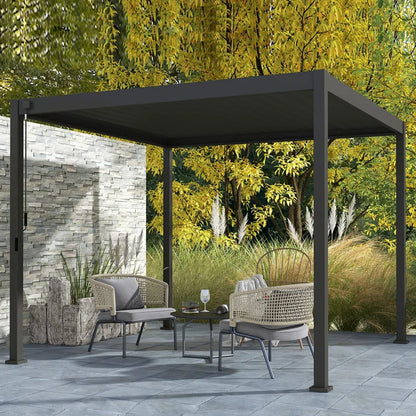 80/88 Metal Frame Pergola with Adjustable Louvered Roof