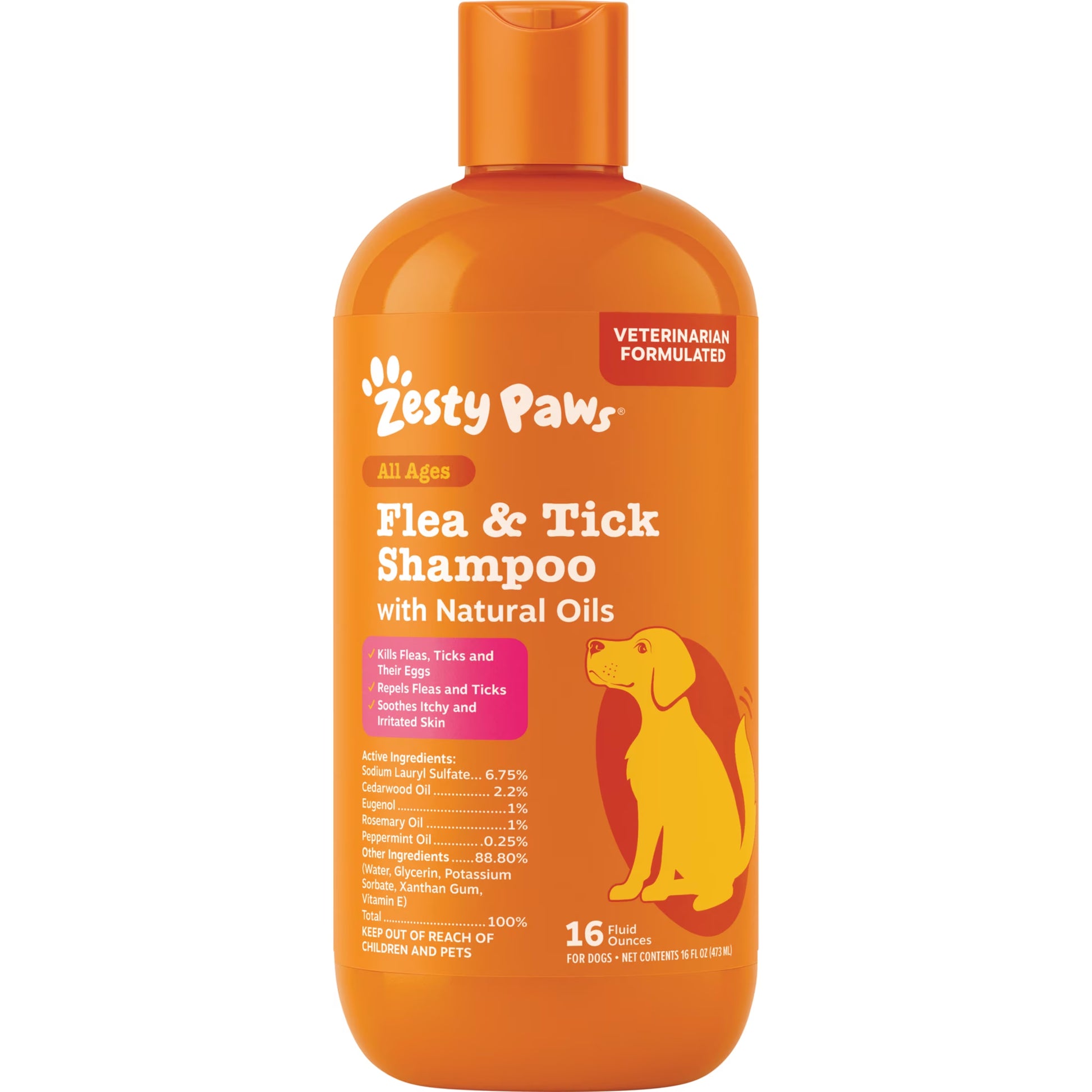Flea and Tick Shampoo for Dogs, 16 Oz