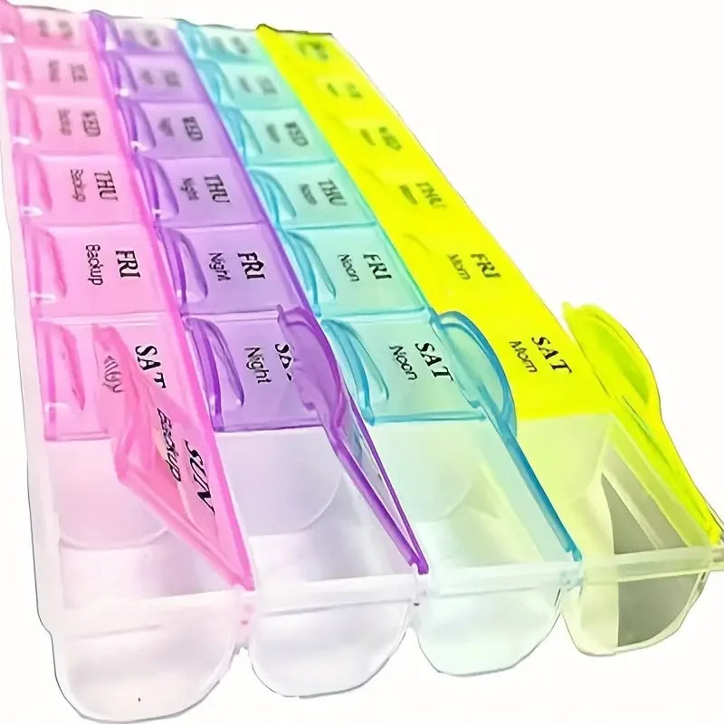 1Pc Large Medicine Box, 28 Grids and 21 Grids Pill Storage Case, Portable Medicine Box, Ornament Box