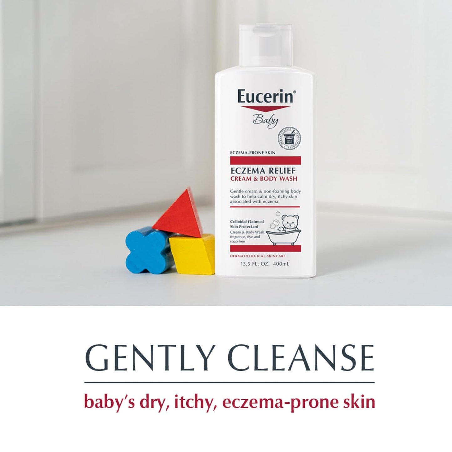 Baby Eczema Relief Cream Body Wash, Fragrance Free Eczema Body Wash for Babies with Colloidal Oatmeal, 13.5 Fl Oz Bottle
