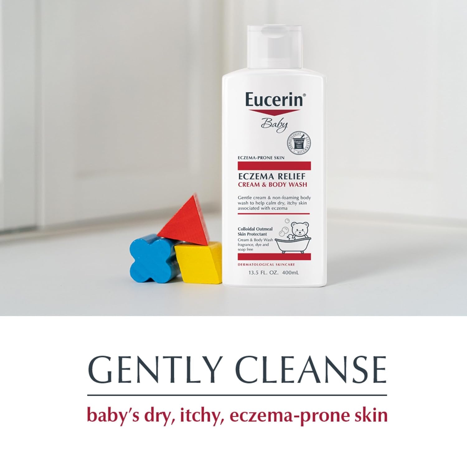 Baby Eczema Relief Cream Body Wash, Fragrance Free Eczema Body Wash for Babies with Colloidal Oatmeal, 13.5 Fl Oz Bottle