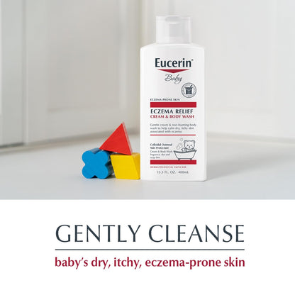 Baby Eczema Relief Cream Body Wash, Fragrance Free Eczema Body Wash for Babies with Colloidal Oatmeal, 13.5 Fl Oz Bottle