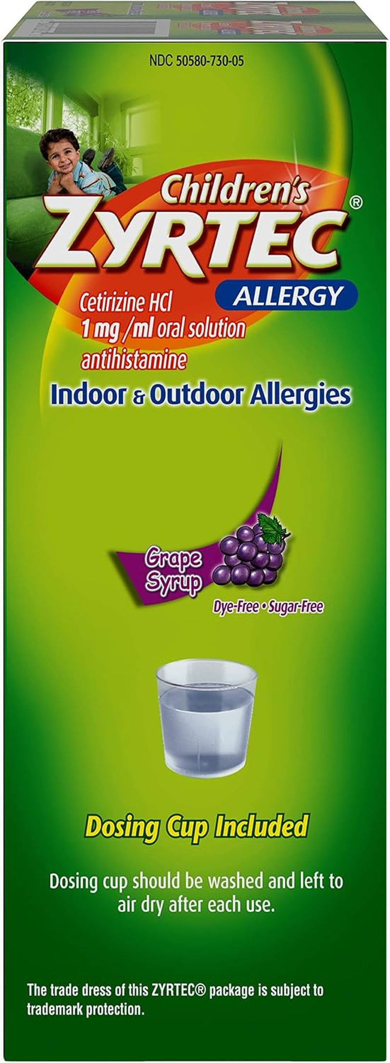 Zyrtec 24 Hr Children'S Allergy Syrup with Cetirizine, Sugar-Free Grape, Twin Pack of 4 Fl. Oz