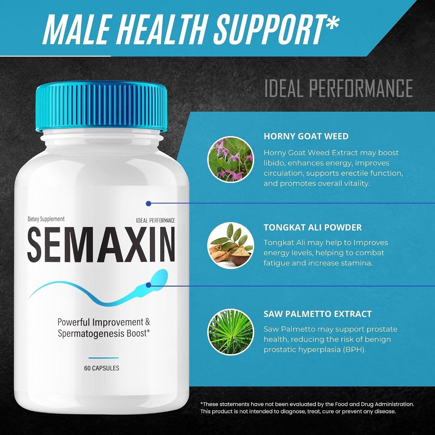 Semaxin Capsules, Official Semaxin Supplement Pills, Overall Health and Wellness Reviews (2 Pack)