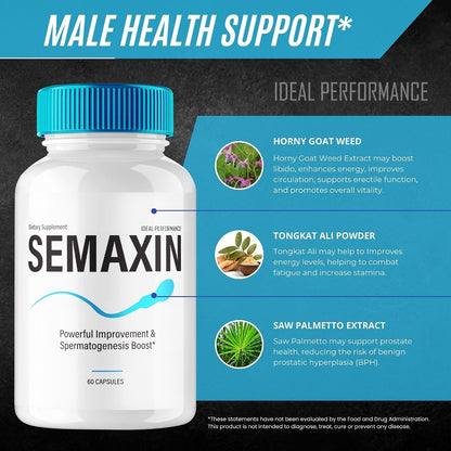 Semaxin Capsules, Official Semaxin Supplement Pills, Overall Health and Wellness Reviews (2 Pack)