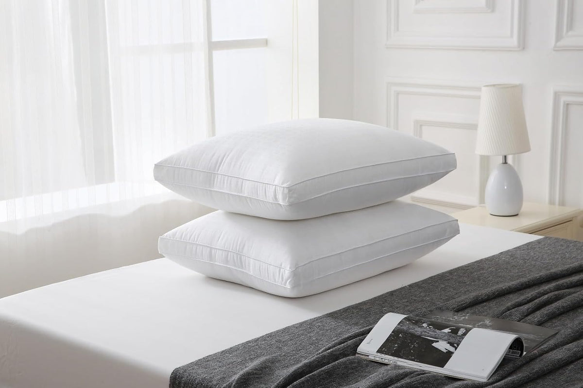 Deluxe Queen Size Bed Pillow – Ultra Soft & Comfortable – Versatile for Side, Back & Stomach Sleepers – 300TC Cotton Top – Single Pack – (Queen Size Pillow Is 20 X 30)