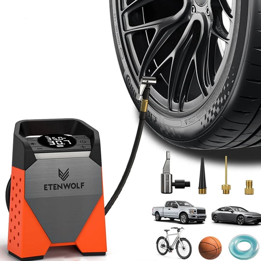 Tire Inflator Portable Air Compressor , 7800Mah Battery Powered,160Psi Cordless Air Pump for Car Tires with Digital Gauge, Auto Shut-Off, for Car, Bike, Motorcycle