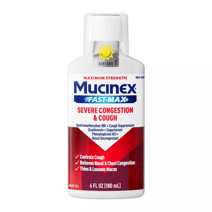 Mucinex Max Strength Severe Congestion & Cough Medicine - Liquid - 6 Fl Oz: Original Flavor, 1 Pack, with Guaifenesin 400Mg