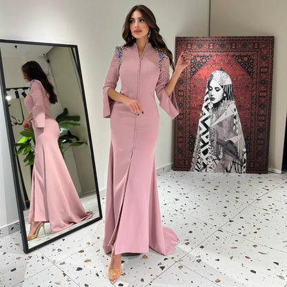 Mermaid V Neck Split Kaftan Dress