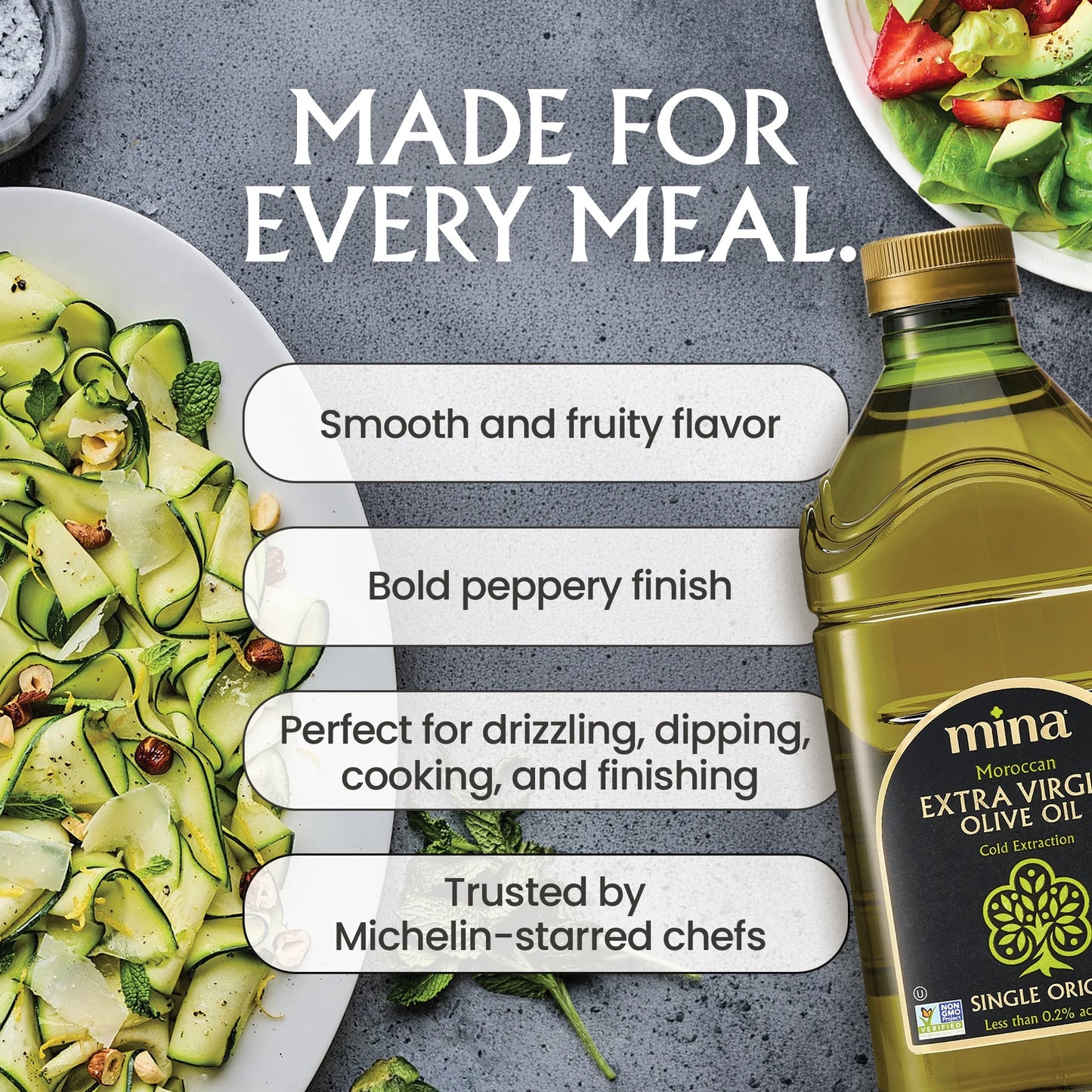 Moroccan Olive Oil Extra Virgin, 68 Fl Oz, High Polyphenol Olive Oil, Single Origin Olive Oil