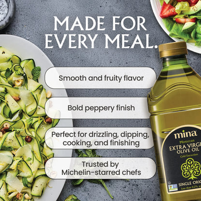 Moroccan Olive Oil Extra Virgin, 68 Fl Oz, High Polyphenol Olive Oil, Single Origin Olive Oil