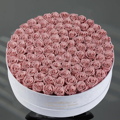 100 Preserved Roses in Velvet Box, Flowers for Delivery