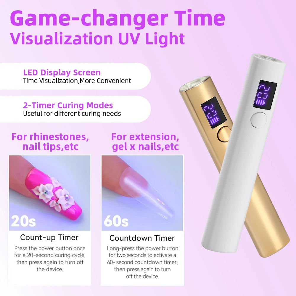 Portable Quick Dry Nail Dryer Machine Mini UV LED Nail Lamp for Home Salon Tools Professional Nail Phototherapy Flashlight Pen