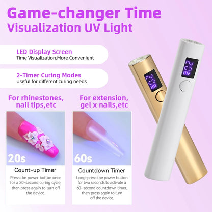 Portable Quick Dry Nail Dryer Machine Mini UV LED Nail Lamp for Home Salon Tools Professional Nail Phototherapy Flashlight Pen