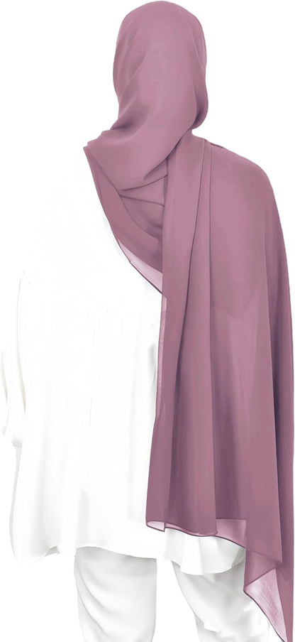 Premium Chiffon Hijab Head Scarf Shawl Wrap for Muslim Women Lightweight