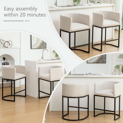 Modern Barrel Counter Height Bar Stools