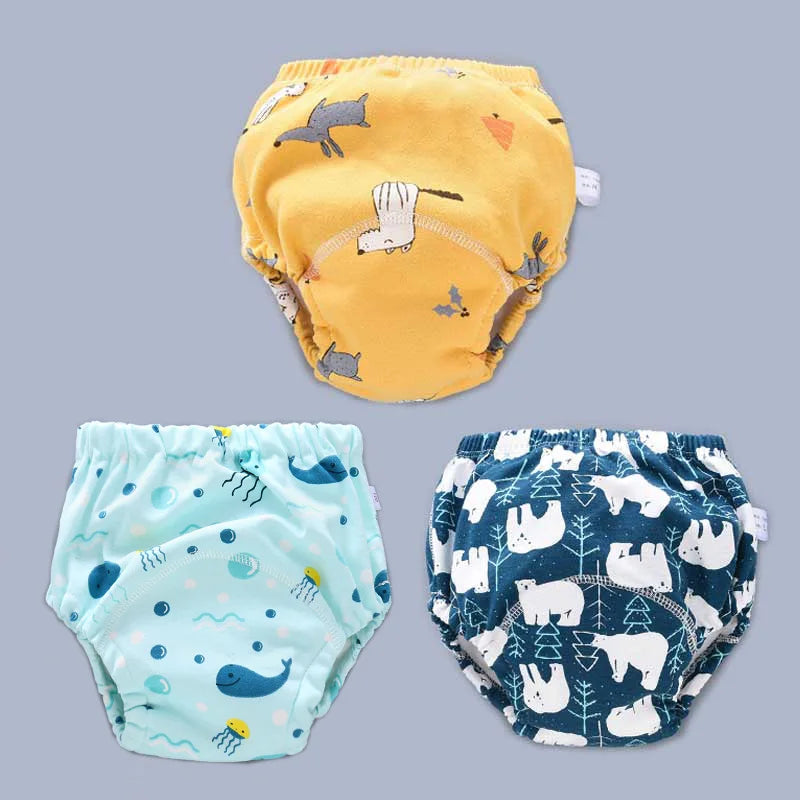 Baby Reusable Potty Training Pants Toddler Cotton Ecological Cloth Diaper Panties Waterproof Washable Nappies Boy Girl Underwear