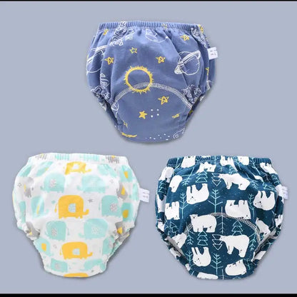 Baby Reusable Potty Training Pants Toddler Cotton Ecological Cloth Diaper Panties Waterproof Washable Nappies Boy Girl Underwear