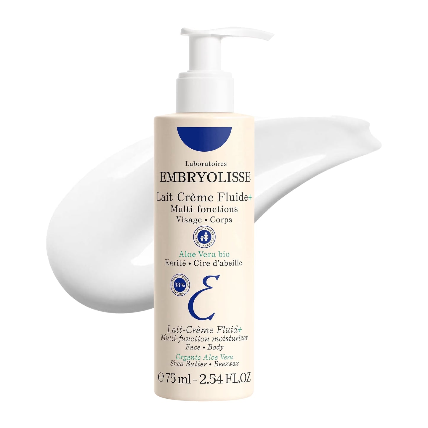 Lait-Crème Fluid+ Face and Body Moisturizer, 2.54 Fl Oz
