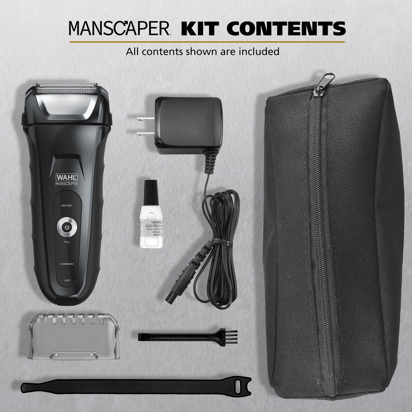 Manscaper Shaver, Lithium Ion Rechargeable, Waterproof Wet/Dry Flex Hypoallergenic Foils, for Men, 7074