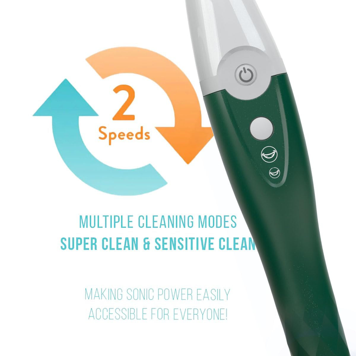 UV Sanitizing Sonic Toothbrush and Cleaning Station, Electric Toothbrush, Dual Speed Setting, Evergreen