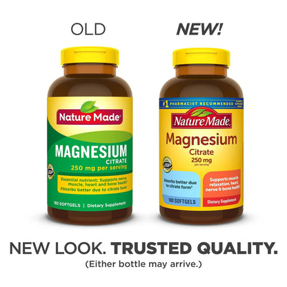 Nature Made Magnesium Citrate 250Mg Softgels (180 Ct.)
