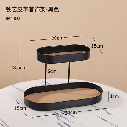 Modern Luxury Double-Layer Key Storage Tray for Bedroom