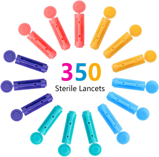 Blood Lancets,Twist Top Lancets for Lancing Devices,350 Count ，30 Gauge Diabetes Lancets for Blood Glucose Testing (Multicolored)