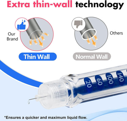 Pen Tips 32G X 4Mm(5/32") Universal Fit, Sterile，Ultra-Thin Wall Technology. Comfortable and Precise，100 Count