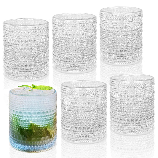 Vintage Hobnail Drinking Glasses Set of 6 10 oz