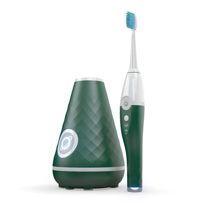 UV Sanitizing Sonic Toothbrush and Cleaning Station, Electric Toothbrush, Dual Speed Setting, Evergreen