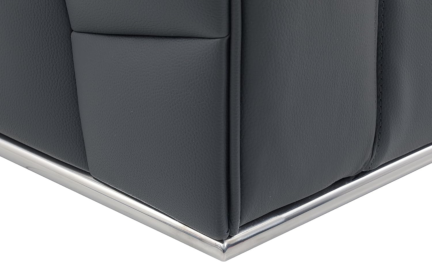 Surton Top Grain Italian Leather Sectional Sofa for Living Room and Home Office, Modern Luxury L-Shaped Couch, Right Arm Facing, 117" W, Dark Gray