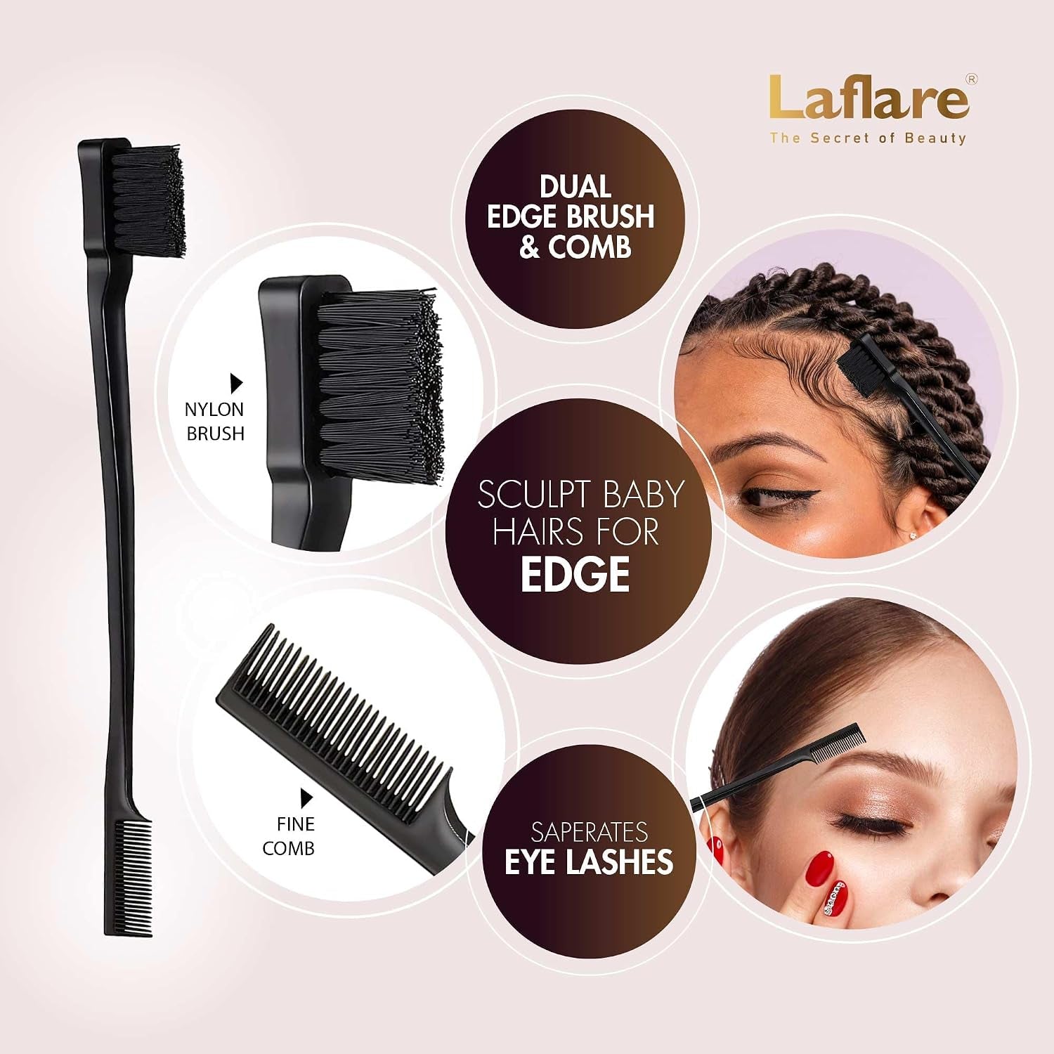 Braiding Rack for Hair with Comb Set & Braid Gel Wristband & Hair Clip, Hair Rack (Hair Extension Holder with 60 Pegs,) with Hair Braiding Accessories (PPCOM4)