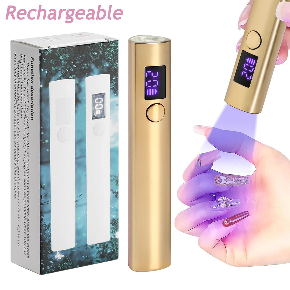 Portable Quick Dry Nail Dryer Machine Mini UV LED Nail Lamp for Home Salon Tools Professional Nail Phototherapy Flashlight Pen
