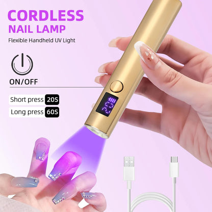 Portable Quick Dry Nail Dryer Machine Mini UV LED Nail Lamp for Home Salon Tools Professional Nail Phototherapy Flashlight Pen