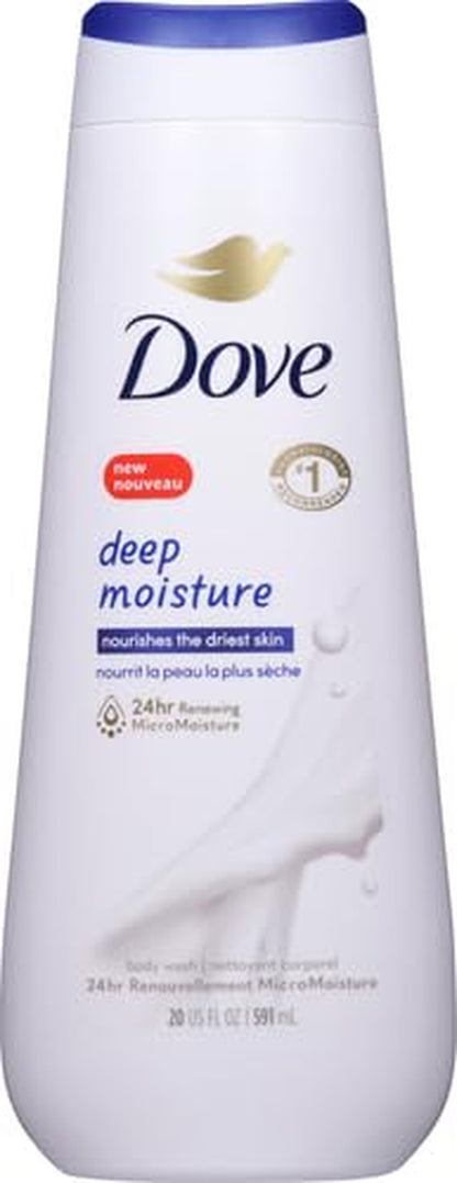 Dove Body Wash Deep Moisture for 24Hr Lotion-Soft Skin Moisturizing Skin Cleanser with No Sulfates No Parabens 20 Oz