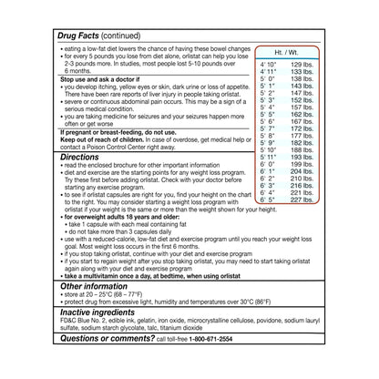 Orlistat Diet Weight Loss Supplement Pills, 60 Mg, 120 Ct