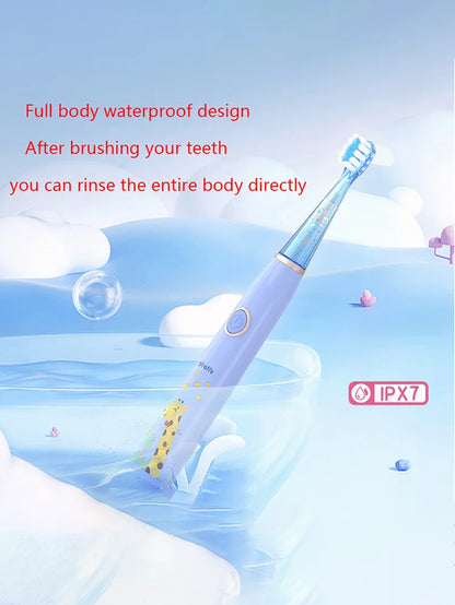 Kids Sonic Electric Toothbrush Cartoon with Colorful LED Light IPX7 Waterproof Overall Clean Teeth Rechargeable Care Toothbrush