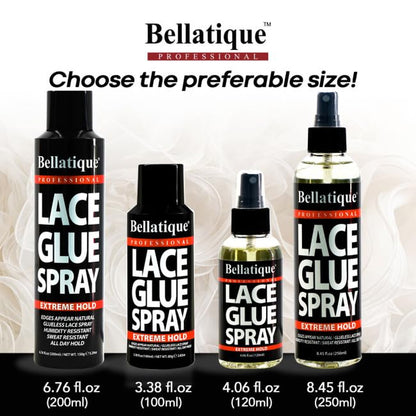 Lace Glue Spray - Extreme Hold. Edges Appear Natural, Humidity Resistant, Sweat Resistant, All Day Hold, Quick Drying, Flake Free, Easily Removed, Quick & Easy. (8 Oz)