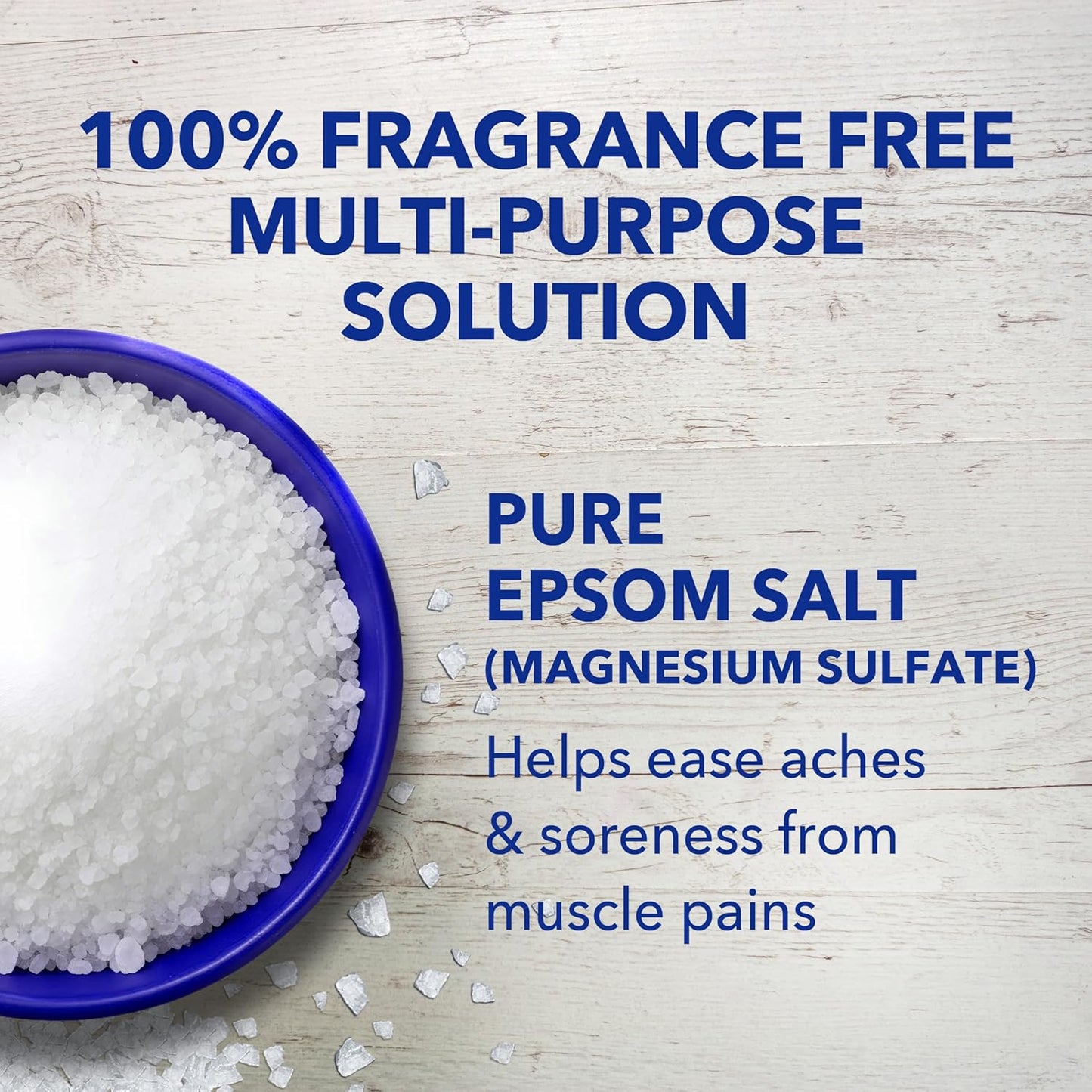 Epsom Salt Magnesium Soak, Fragrance Free, 4 Lbs