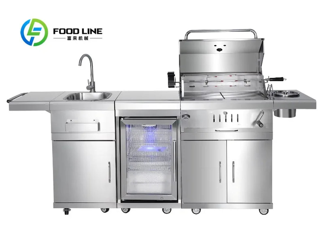 2026 Modern Luxury Outdoor Cabinets Kitchen Set with Bbq and Fridge Home Garden Barbecues Grill Outdoor Bbq Grills Customize