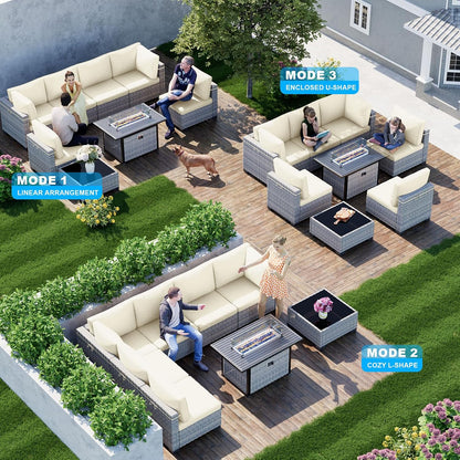 Outdoor PE Wicker Rattan Modular Patio Sectional Sofa Set