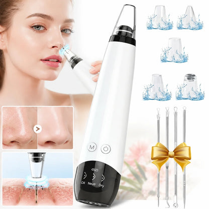 Upgraded Version Blackhead Remover Pore Vacuum Cleaner Pimple Extractor - Facial Pore Cleaner Pore Extractor, USB Rechargeable Blackhead Remover Vacuum with 5 Probes