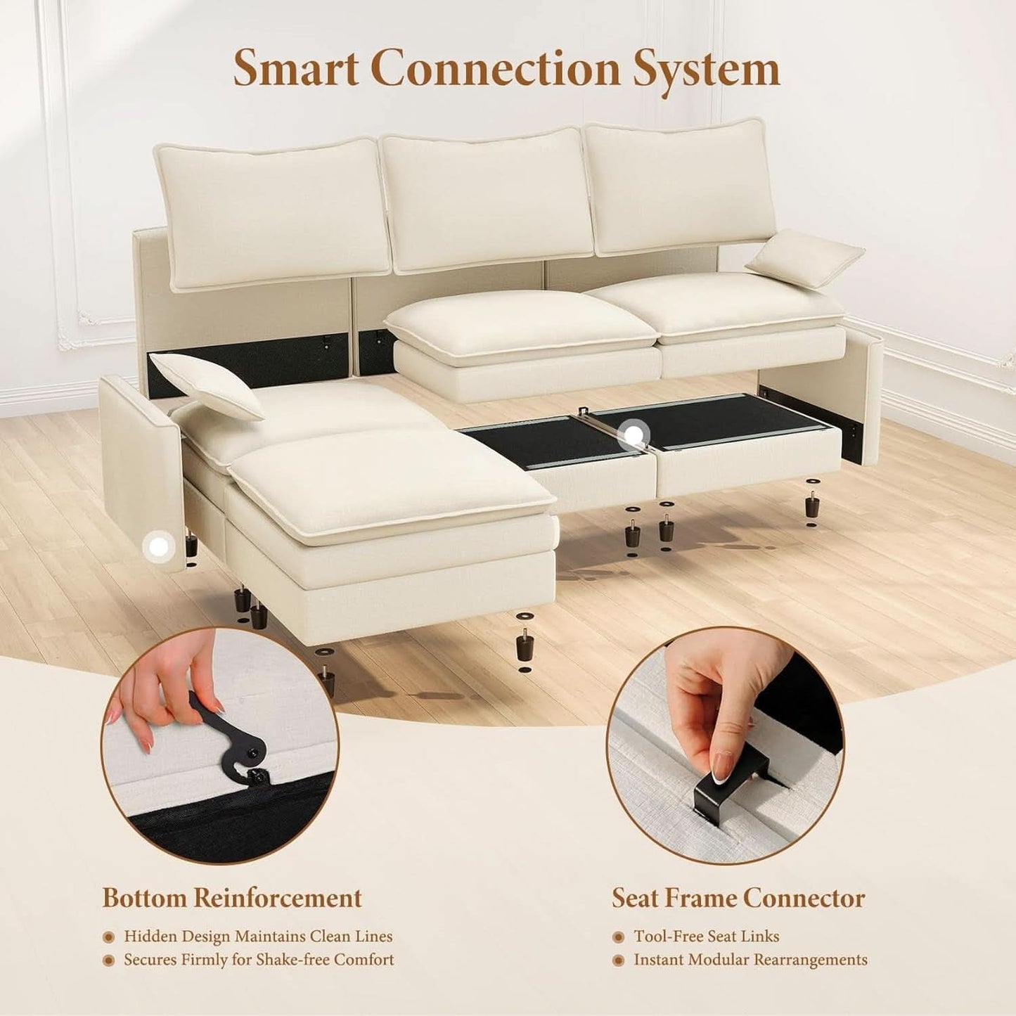 Modular Sectional Sofa with Ottoman