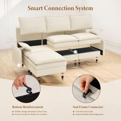 Modular Sectional Sofa with Ottoman