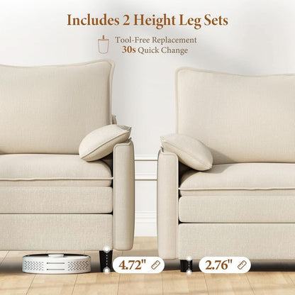 Modular Sectional Sofa with Ottoman